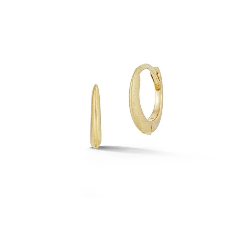 Jade Trau Tatum Huggies Knife Edge 18K Yellow Gold Earrings